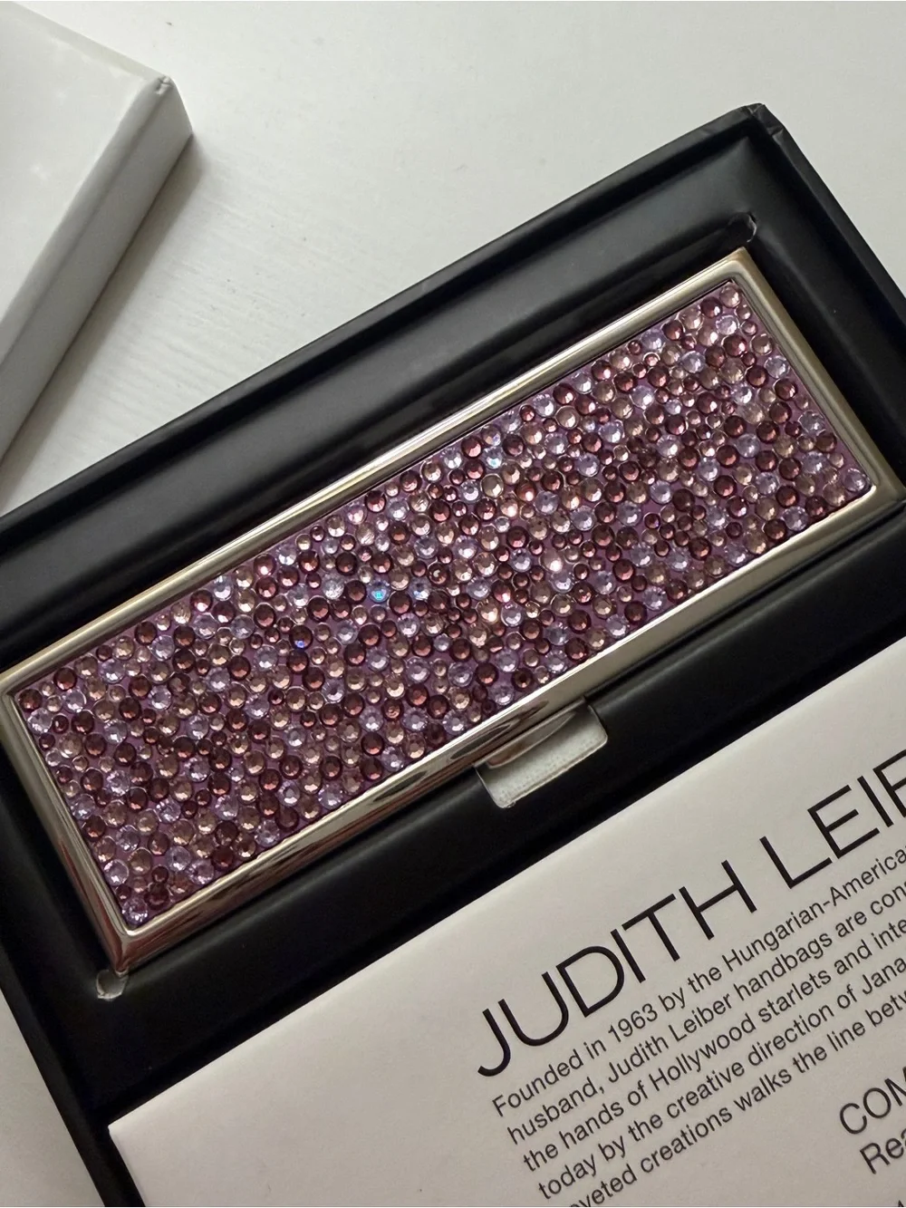 Judith Leiber x Target Neiman Marcus Purple Crystal Compact Mirror w/ Dust Bag